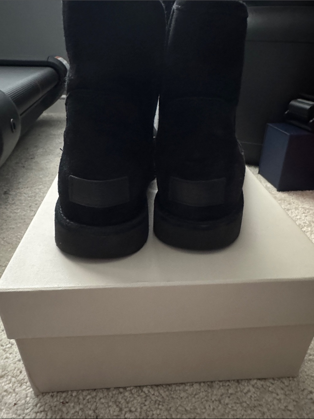 UGG Black Suede Short Zip Boot - Picture 2 of 3